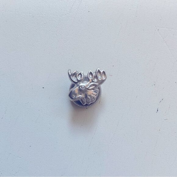 Vintage Leavens Sterling Moose Lapel Pin With Screw On Back - Picture 1 of 3
